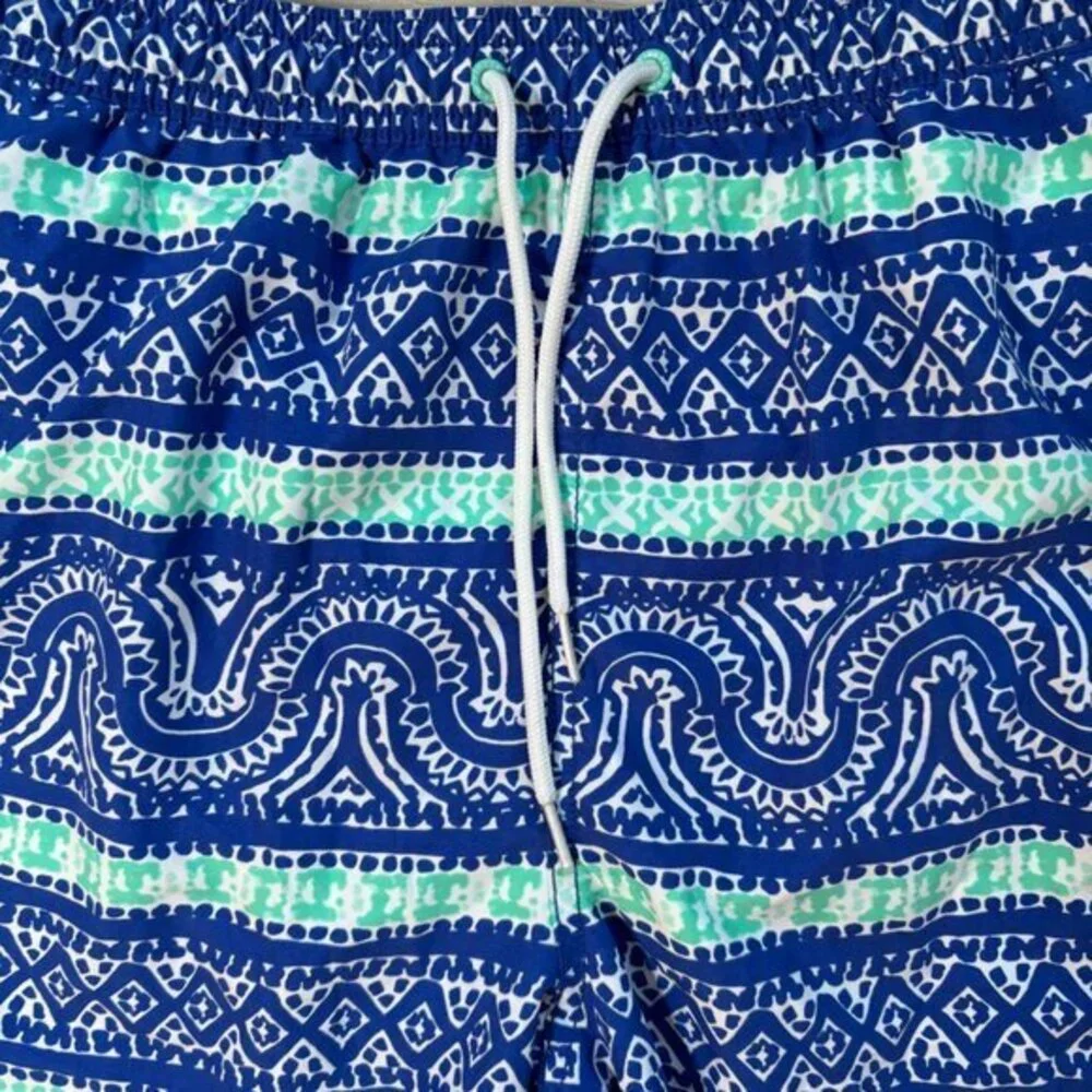 Vineyard Vines‎ Swimsuit Mens Draw String Tiki Print Side & Key Pockets Size M
